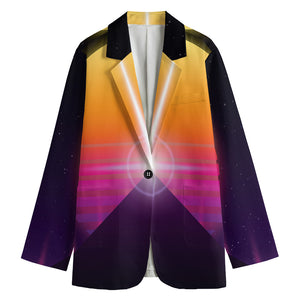 Synthwave Pyramid Print Women's Blazer