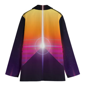 Synthwave Pyramid Print Women's Blazer