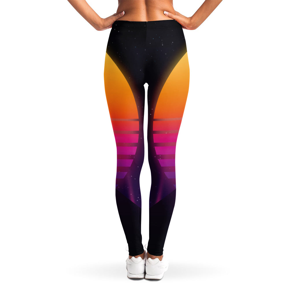Synthwave Pyramid Print Women's Leggings