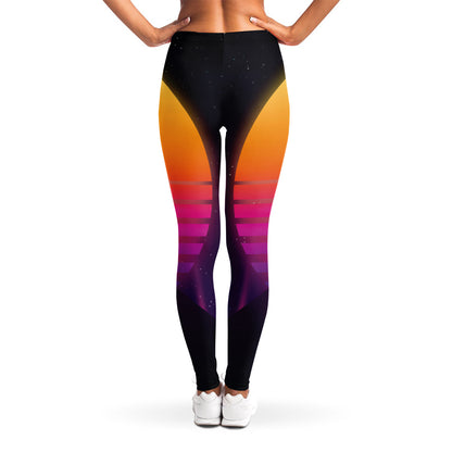 Synthwave Pyramid Print Women's Leggings
