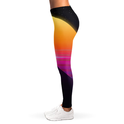 Synthwave Pyramid Print Women's Leggings