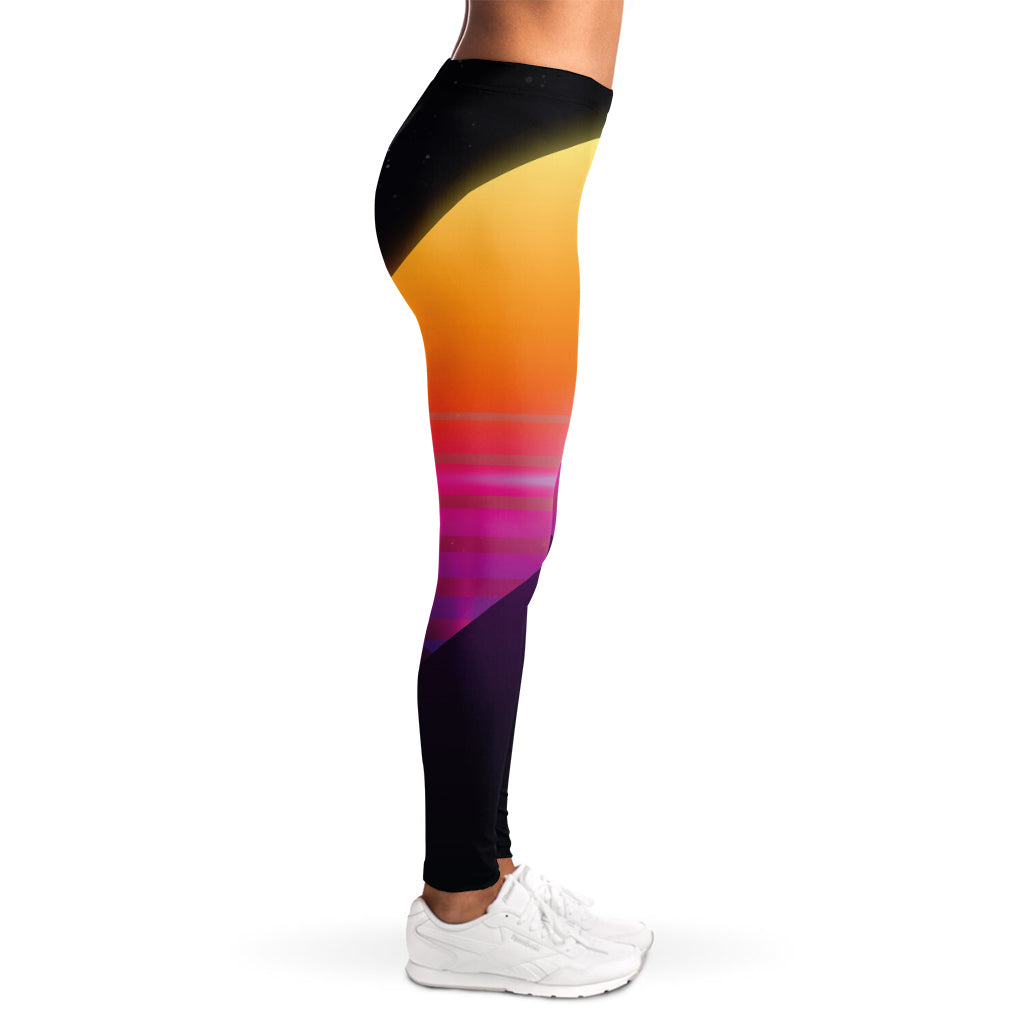 Synthwave Pyramid Print Women's Leggings