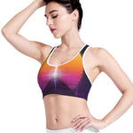 Synthwave Pyramid Print Women's Sports Bra