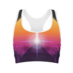 Synthwave Pyramid Print Women's Sports Bra