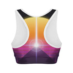 Synthwave Pyramid Print Women's Sports Bra
