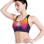 Synthwave Pyramid Print Women's Sports Bra
