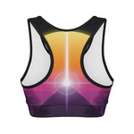 Synthwave Pyramid Print Women's Sports Bra