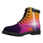 Synthwave Pyramid Print Work Boots