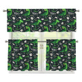 T-Rex And Dino Fossil Pattern Print 3 Piece Kitchen Curtains