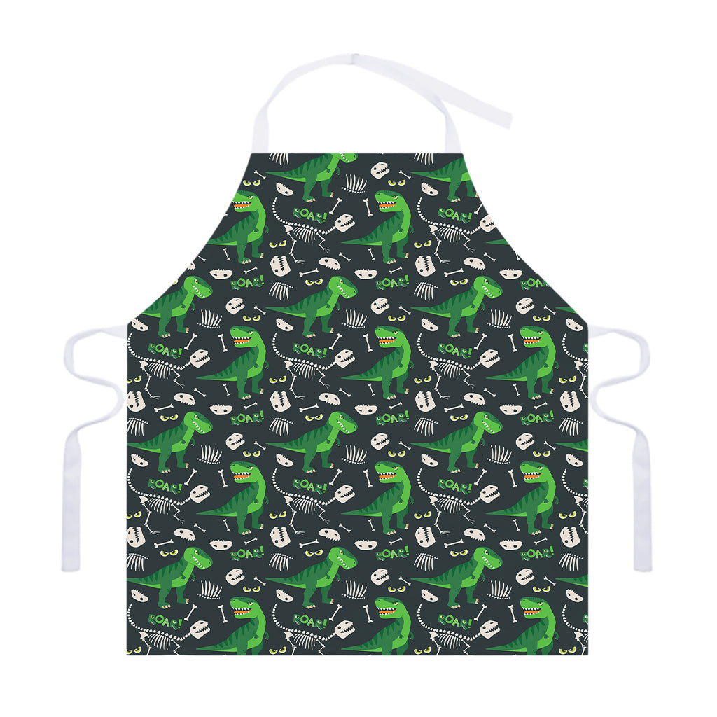 T-Rex And Dino Fossil Pattern Print Adjustable Apron