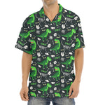 T-Rex And Dino Fossil Pattern Print Aloha Shirt