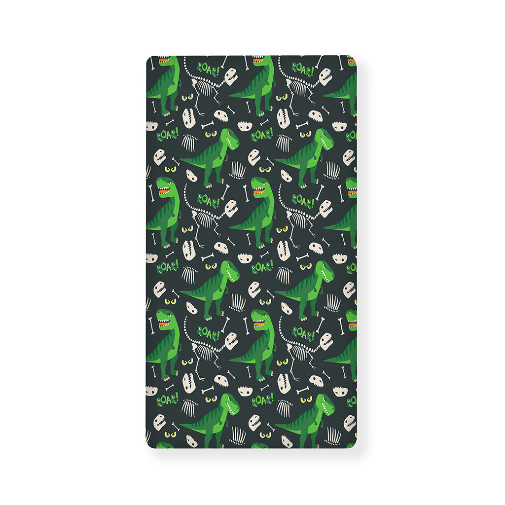 T-Rex And Dino Fossil Pattern Print Baby Crib Sheet