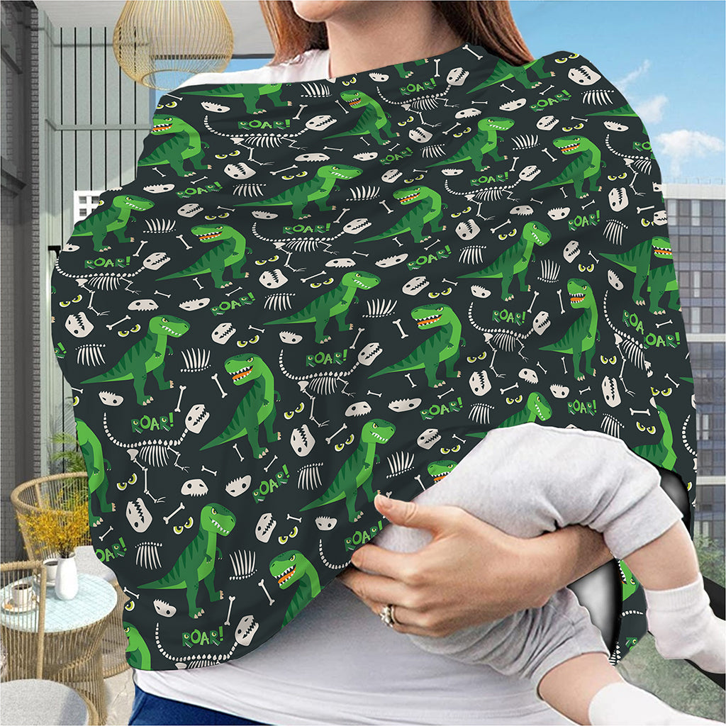 T-Rex And Dino Fossil Pattern Print Baby Seat Cover
