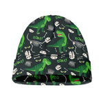 T-Rex And Dino Fossil Pattern Print Beanie