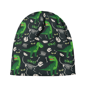 T-Rex And Dino Fossil Pattern Print Beanie