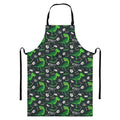 T-Rex And Dino Fossil Pattern Print Bib Apron With Pocket