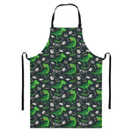 T-Rex And Dino Fossil Pattern Print Bib Apron With Pocket