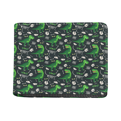 T-Rex And Dino Fossil Pattern Print Bifold Wallet