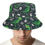 T-Rex And Dino Fossil Pattern Print Bucket Hat