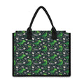 T-Rex And Dino Fossil Pattern Print Canvas Tote Bag