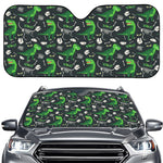 T-Rex And Dino Fossil Pattern Print Car Windshield Sun Shade