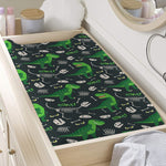 T-Rex And Dino Fossil Pattern Print Changing Pad Cover