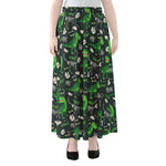 T-Rex And Dino Fossil Pattern Print Chiffon Maxi Skirt
