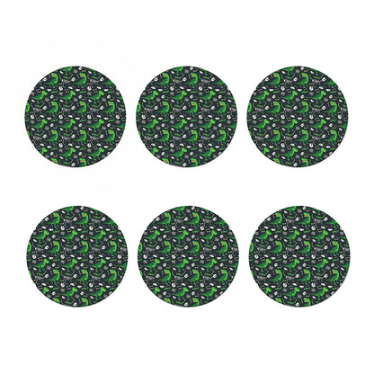 T-Rex And Dino Fossil Pattern Print Coaster Set
