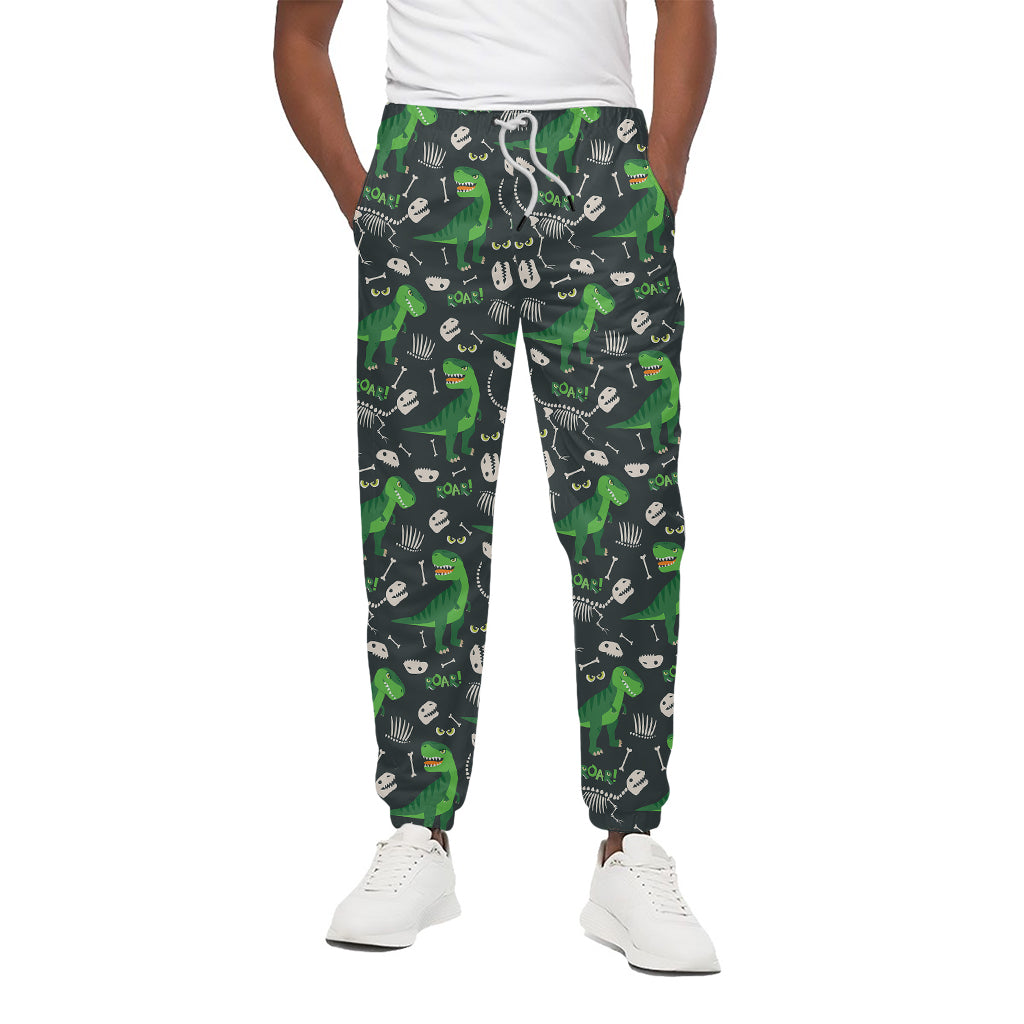 T-Rex And Dino Fossil Pattern Print Cotton Pants