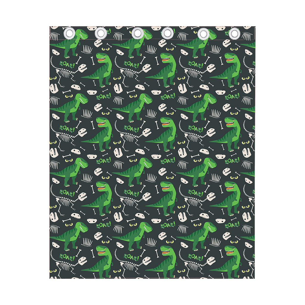 T-Rex And Dino Fossil Pattern Print Curtain