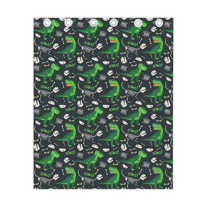 T-Rex And Dino Fossil Pattern Print Curtain