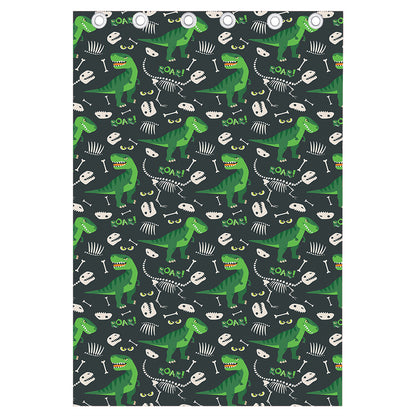 T-Rex And Dino Fossil Pattern Print Curtain