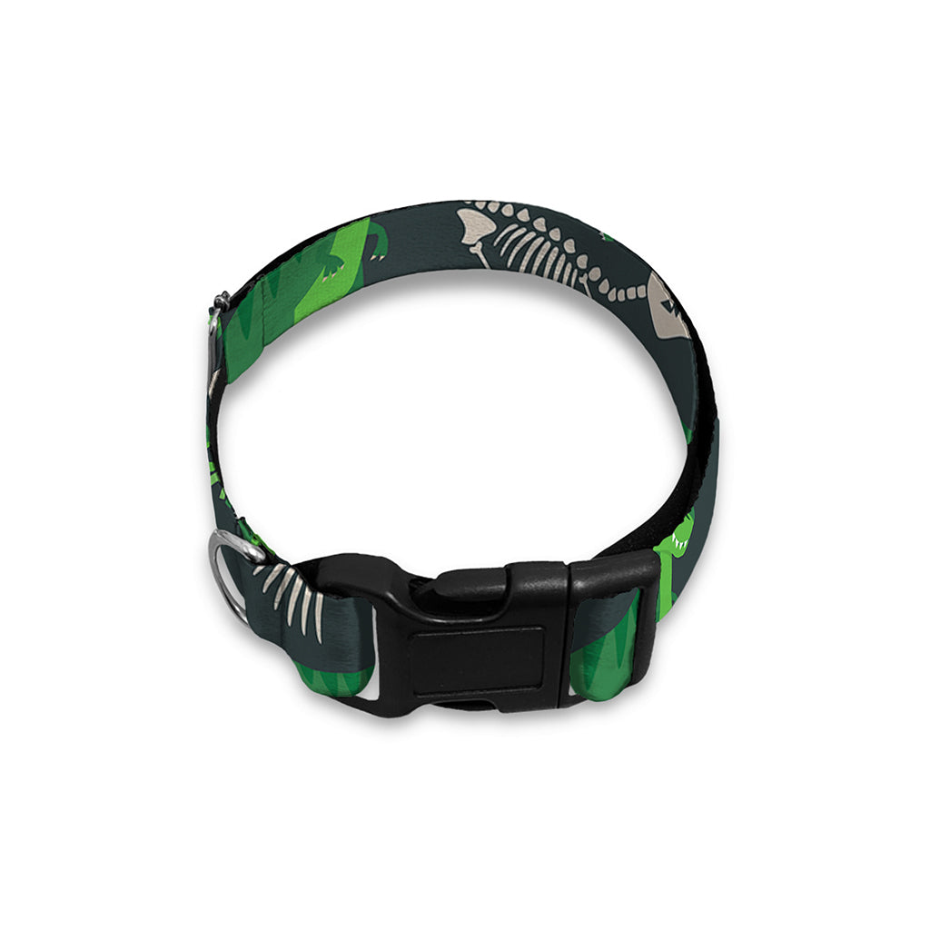 T-Rex And Dino Fossil Pattern Print Dog Collar