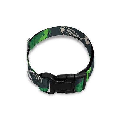 T-Rex And Dino Fossil Pattern Print Dog Collar