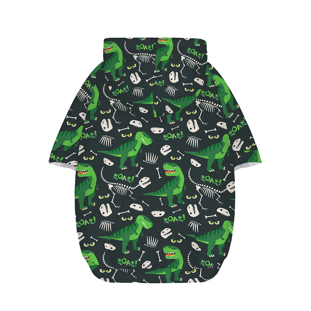 T-Rex And Dino Fossil Pattern Print Dog Zip Up Hoodie