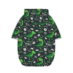 T-Rex And Dino Fossil Pattern Print Dog Zip Up Hoodie