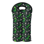 T-Rex And Dino Fossil Pattern Print Double Neoprene Wine Tote
