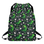 T-Rex And Dino Fossil Pattern Print Drawstring Backpack