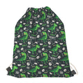 T-Rex And Dino Fossil Pattern Print Drawstring Bag