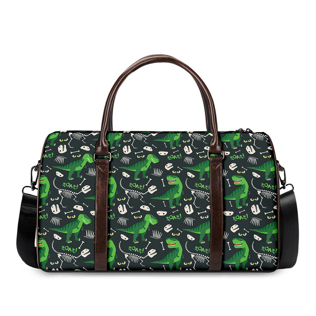 T-Rex And Dino Fossil Pattern Print Duffle Bag