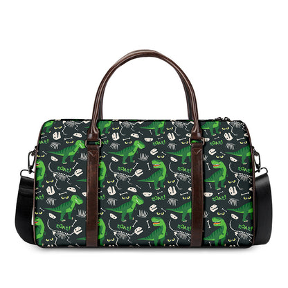 T-Rex And Dino Fossil Pattern Print Duffle Bag