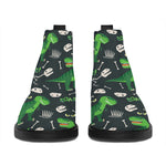 T-Rex And Dino Fossil Pattern Print Flat Ankle Boots