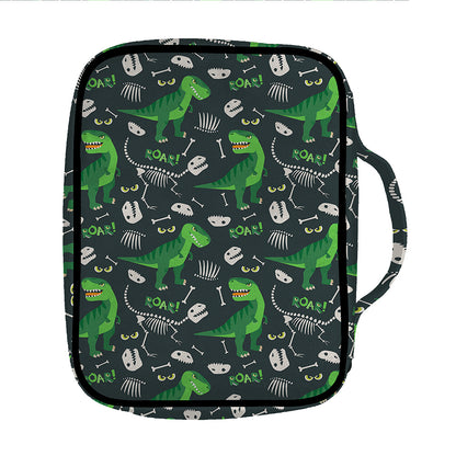 T-Rex And Dino Fossil Pattern Print Front Pocket Bible Bag