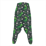T-Rex And Dino Fossil Pattern Print Hammer Pants
