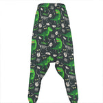 T-Rex And Dino Fossil Pattern Print Hammer Pants