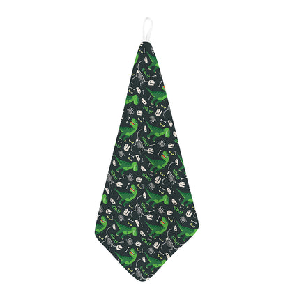 T-Rex And Dino Fossil Pattern Print Hand Towel