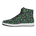 T-Rex And Dino Fossil Pattern Print High Top Leather Sneakers