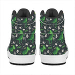 T-Rex And Dino Fossil Pattern Print High Top Leather Sneakers