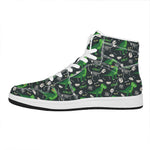 T-Rex And Dino Fossil Pattern Print High Top Leather Sneakers