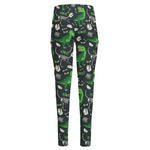 T-Rex And Dino Fossil Pattern Print High-Waisted Pocket Leggings